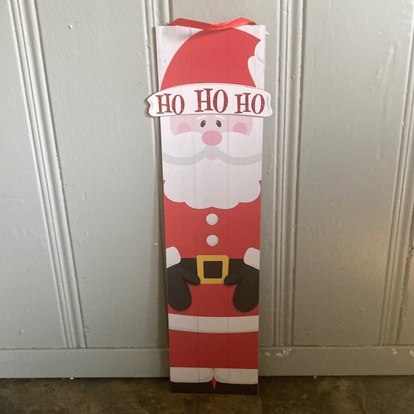 NWT Precious Vertical Glittered Ho Ho Ho Santa Christmas Wood Decoration Sign - Picture 13 of 16
